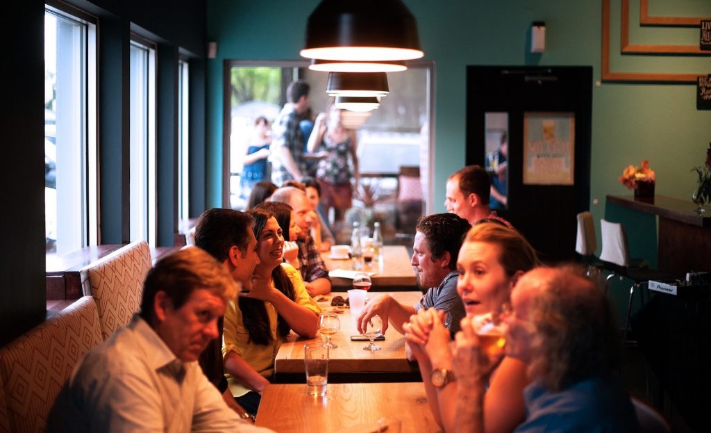 A crowded restaurant