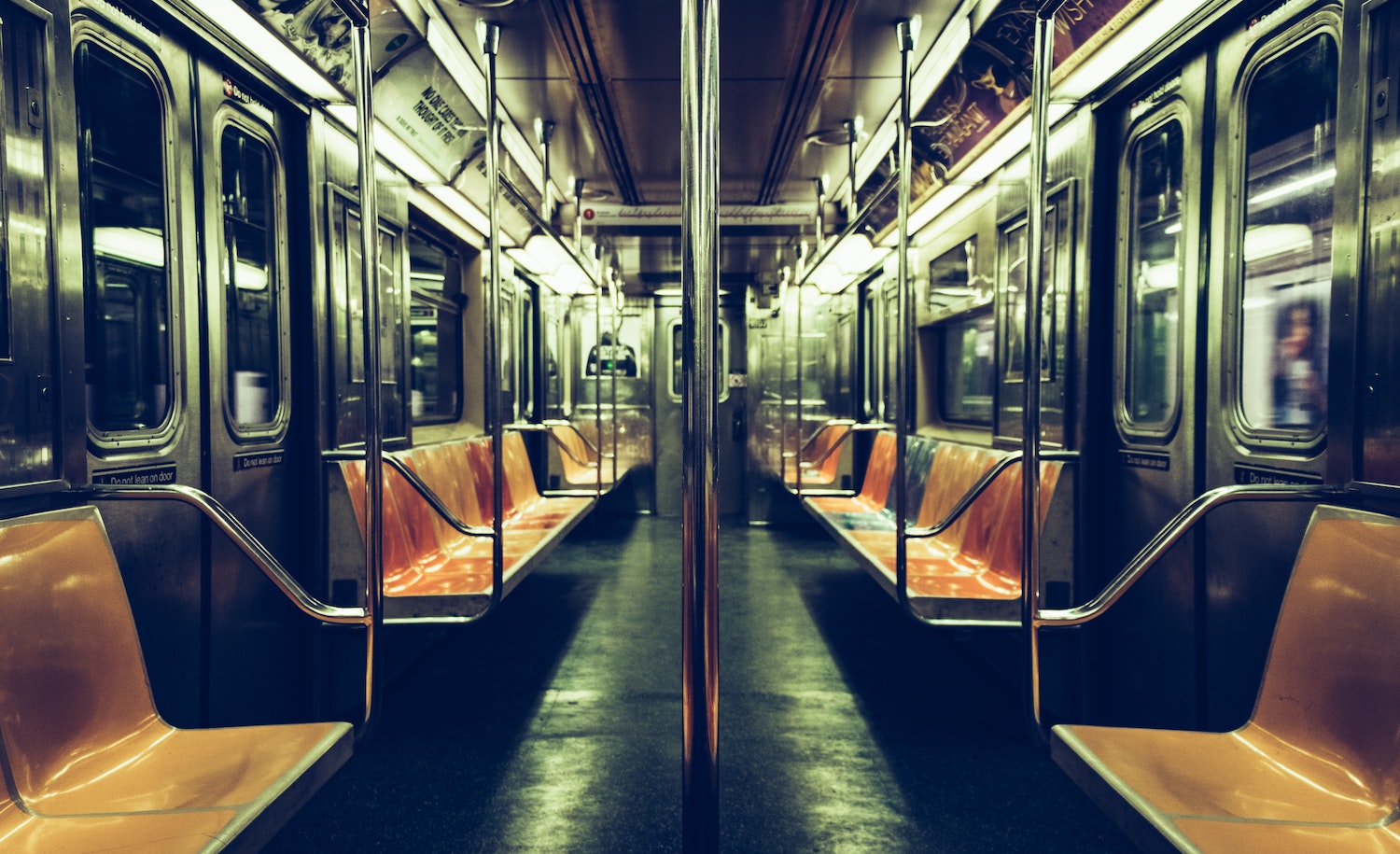 An empty New York subway