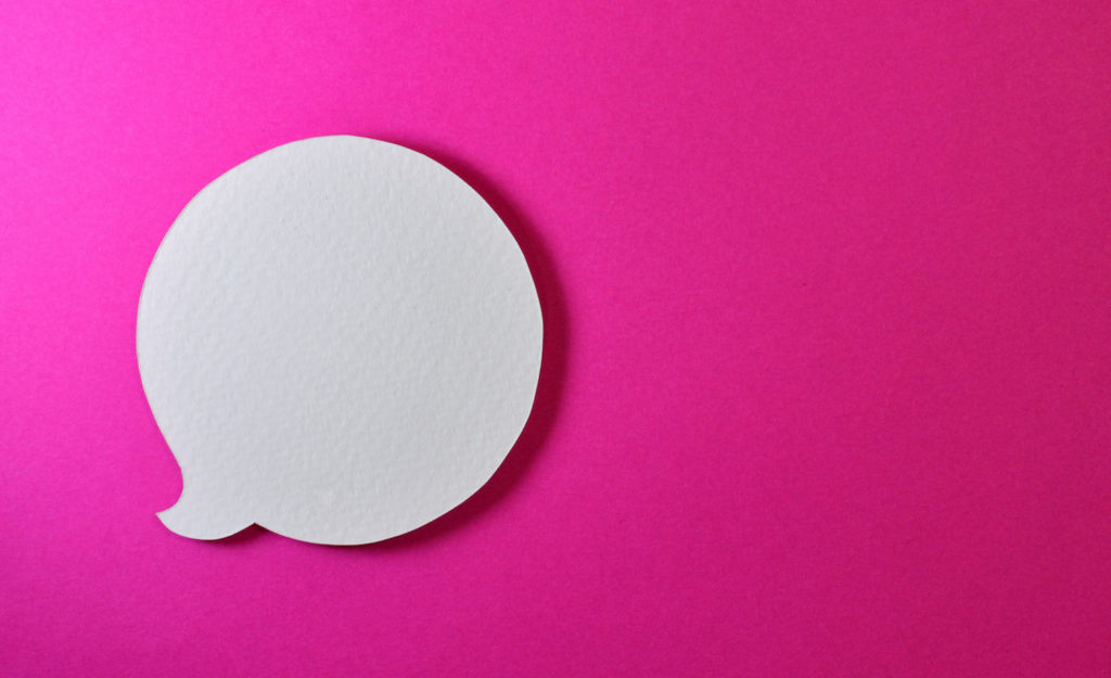 A speech bubble