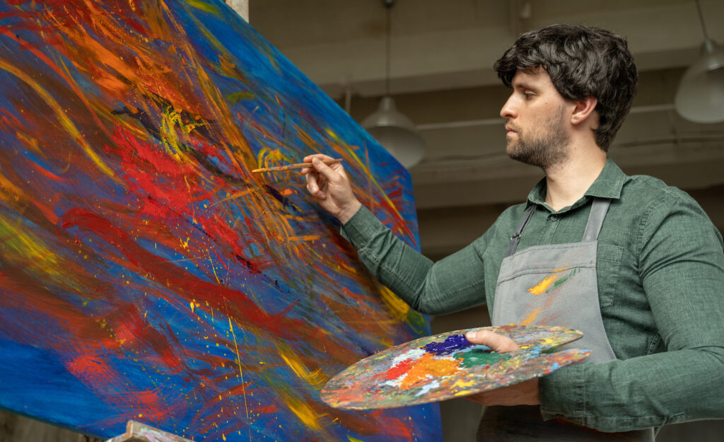 A highly sensitive person doing creative work